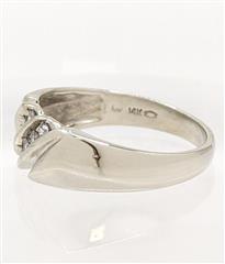 14K 5.2g White Gold Diamond Gentd Traditional Wedding Band Ring Size-10.5
